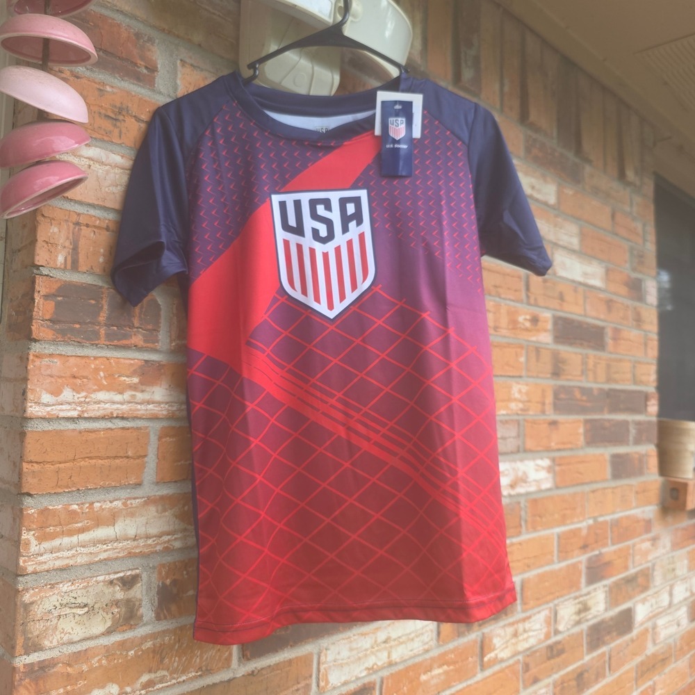 US Soccer Youth Jersey Large 12/14 USA National Team Red Navy Blue CZ24008 KFD